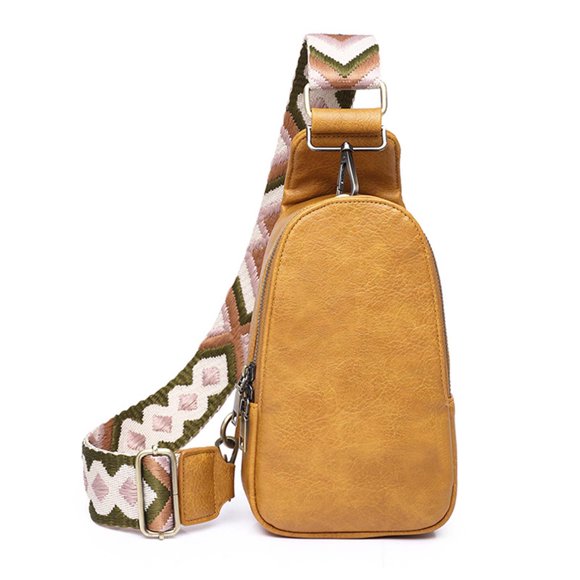 TIMIFIS Crossbody Bags for Women Vacation Essentials Women Chest Bag Sling Bag Small Crossbody Leather Satchel Daypack for Lady Shopping Travel Fashion Shoulder Strap -