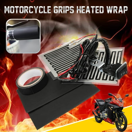 12V 15W Motorcycle motorcycle accessorie Handlebar Hand Grip Heated Wrap Hand Warm Christmas Gift 3 Position High Low ON OFF Switch Universal Motorbike Pit Dirt Bike E-bike ATV Winter Heating