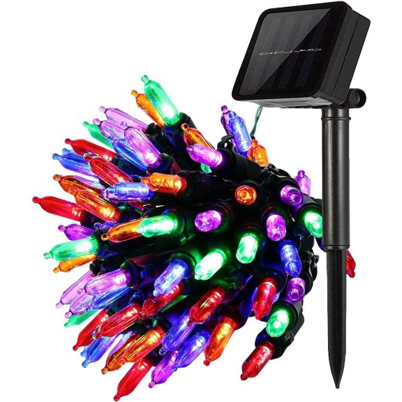 LINLIN Solar String Lights,33ft 100LED Bulbs Fairy Party String Lights with 8 Flashing Modes Waterproof dcorative Christmas lights for Party, Wedding, Chirstmas Tree, Patio, Home and Garden Decoration