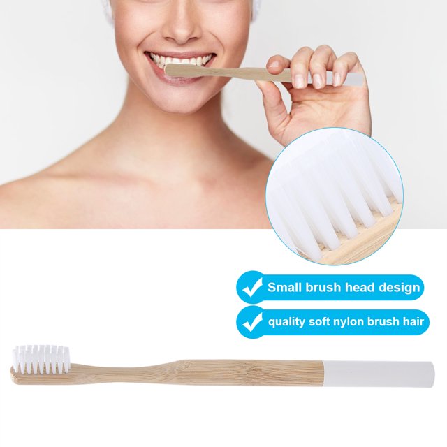 6 Colors Soft Nylon Brush Bamboo Handle Toothbrush Delicate Design Small Brush Head Design 6 Colors to Choose