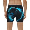 thumbnail image 2 of Men's Boxer Briefs, Black Gorilla Blue Flames Soft and Breathable Mens Underwear Boxer Briefs With Widen Waist, 2 of 5
