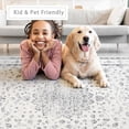 thumbnail image 6 of Washable Rugs 8x10 Area Rugs for Living Room,Modern Abstract Rugs for Bedroom,Large Carpets,Ultra Soft Faux Wool Retro Dining Room Rug,Non Slip&Non-Shedding Low Pile Print Rug- Gray-white, 6 of 7