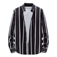thumbnail image 2 of YFNNUP Mens Striped Western Shirts Long Sleeve Casual Button Downs Cowboy Shirt Regular Fit Work Shirts with Pockets, 2 of 4