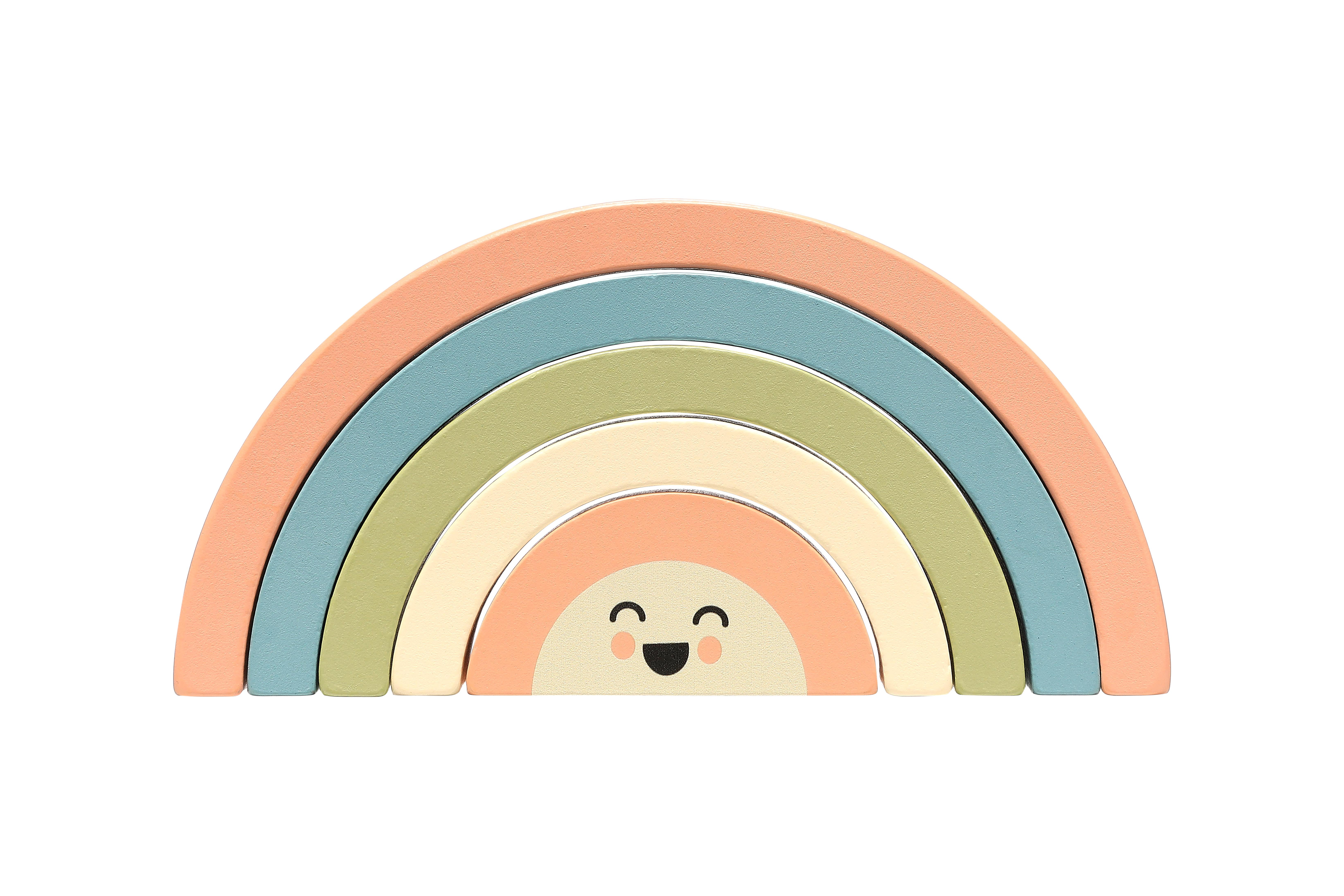 Pearhead Wooden Toy Rainbow, Eco-Friendly Stacking Baby and Toddler Toy, Gender-Neutral Interactive Stackable Learning Toy, Baby Girl or Baby Boy Nursery Accessory
