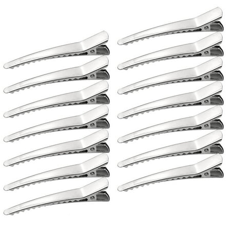 Crocodile Alligator Genuine Leather - 144 Pcs Curved Alligator Hair Bows Clips 45mm Silver Metal Crocodile Clips Kids