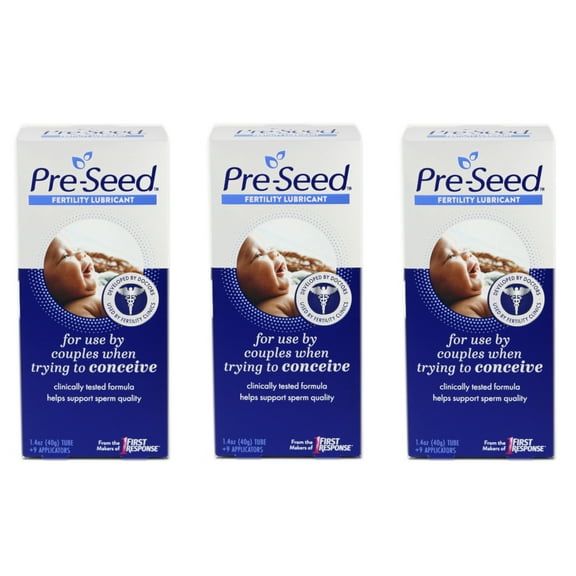 3 Pack Pre-Seed Fertility Conception Friendly Lubricant Plus 9 Applicators Each