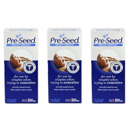 3 Pack Pre-Seed Fertility Conception Friendly Lubricant Plus 9 Applicators Each