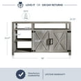 thumbnail image 5 of BELLEZE 58" Modern Farmhouse TV Stand for TVs Up to 65", Double Barn Door Entertainment Center with Storage Shelves and Cabinets - Preston (Gray Wash), 5 of 7