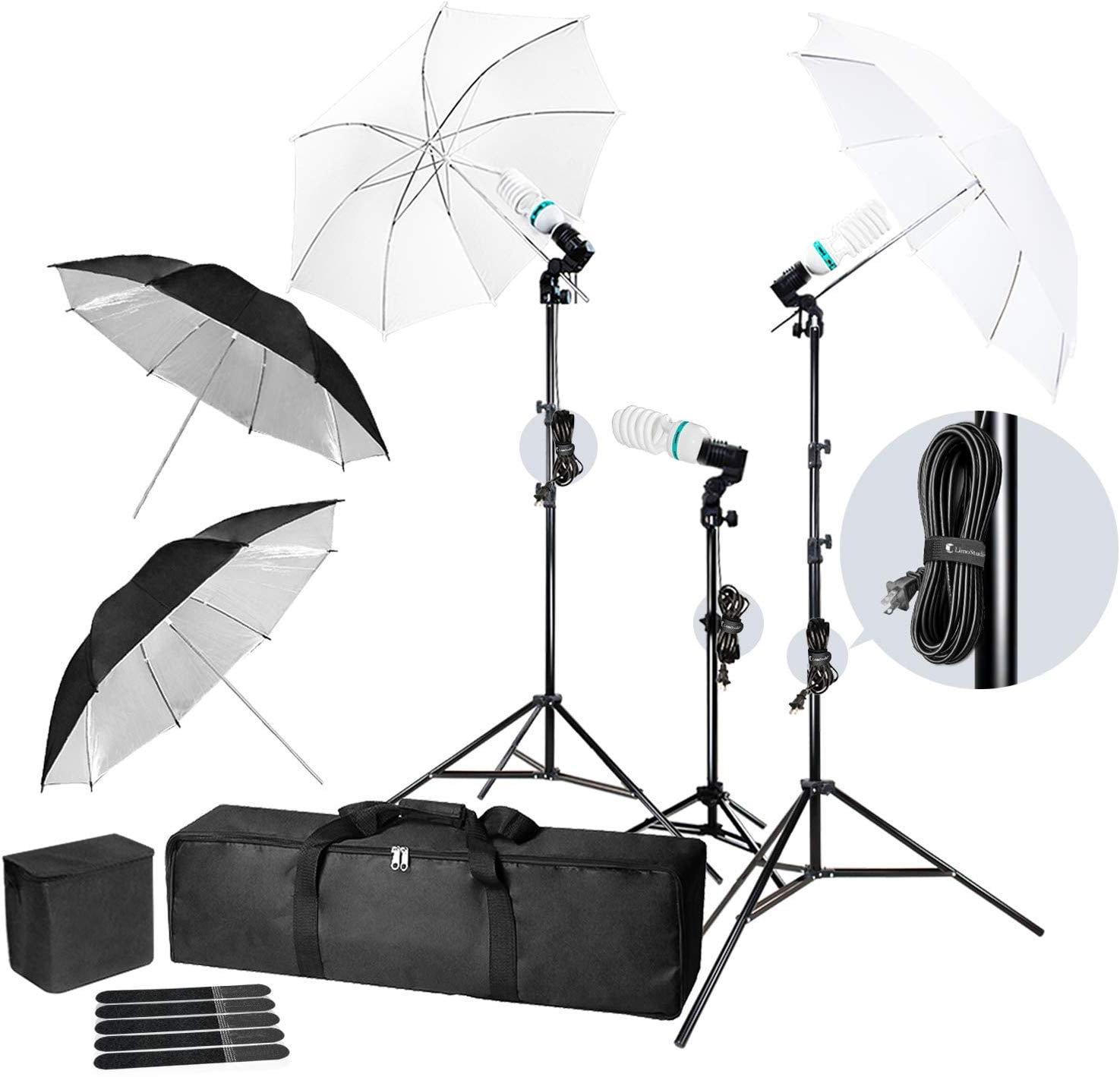 Ls Photography Photography Video Portrait Studio Daylight Umbrella Continuous Lighting Kit With Energy Saving Bulb Velcro Cable Ties Photo Studio Wmt1075 Walmart Com Walmart Com