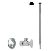 Westbrass 12" Bendable Corrugated Faucet and Toilet Supply Kit with 1/4-Turn Round Handle Angle Stop, Polished Chrome