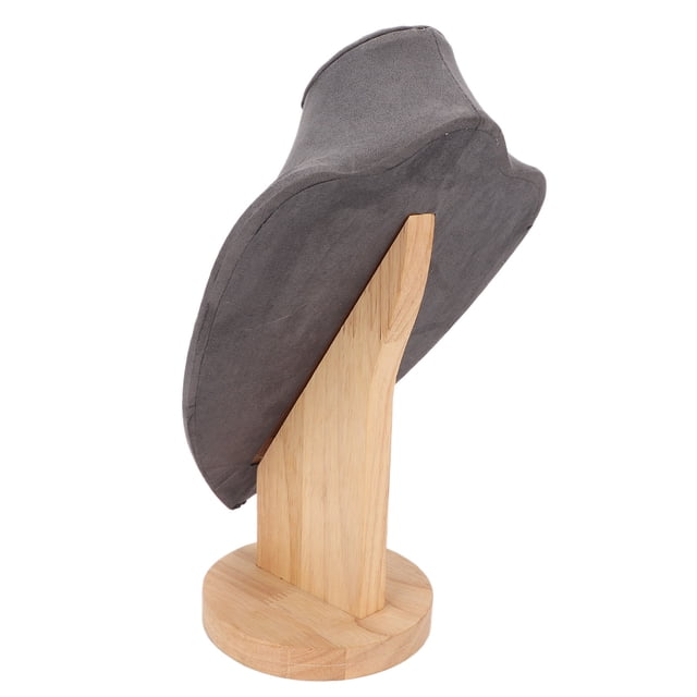 Necklace Display Holder, Wood Jewelry Bust Stand Multipurpose Stable Base Elegant For Trade Show For Jewelry Store Gray