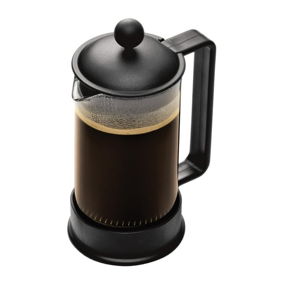 Cafetera de prensa francesa Bodum Brasil de 12 oz, vidrio de borosilicato de alto calor, negro - Fabricada en Portugal