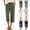 #02 Army Green, variant on Women Capris Pants Casual Lightweight Wide Leg Pant Drawstring Elastic Capris Pant 3/4 Length Beach Pants, Army Green XXL