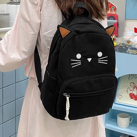 WIERPOP Stylish Backpack Korean Trendy Daypack Ergonomic Corduroy Laptop Bag Book Bags for Daily Commute Travel Use
