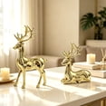 thumbnail image 6 of Christmas Reindeer Figurine Decor, Festive Home Figurine Christmas Holiday Elk Sculpture Ornamenttabletop Decor,Living Room Office Desk Decorative Statue, 6 of 8