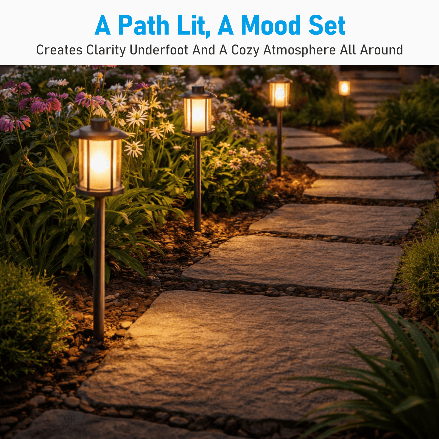 6 Pack 5CCT Low Voltage 5W LED Path Lights, Outdoor Landscape Pathway Lights, 1800K/2700K/3000K/4000K/5000K Selectable, 12-24V AC/DC, Oil Rubbed Bronze