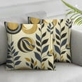 thumbnail image 2 of PIKWEEK Navy Blue Yellow Floral Pillow Covers 18x18 Set of 2 Spring Boho Rustic Art Flower Decorative Throw Pillow Cases Outdoor Farmhouse Decor for Sofa Couch Bed, 2 of 6