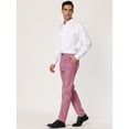 thumbnail image 4 of Pantalones a cuadros de negocios para hombre Pantalones de vestir a cuadros ajustados casuales Rosa L, 4 of 6