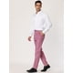 thumbnail image 4 of Pantalones a cuadros de negocios para hombre Pantalones de vestir a cuadros ajustados casuales Rosa L, 4 of 6