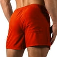 thumbnail image 6 of HOOMEUMY Mens Shorts Fashion Comfy Double-Sided Zipper Non Pocket Elastic Waist Shorts Outdoor Beach Shorts Solid Color Leisure Summer (Red,M), 6 of 7