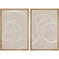 thumbnail image 2 of IDEA4WALL 2pcs Framed Canvas Art Wall Decor White Tan Geometric Spiral Collage Abstract Shapes Modern Art Minimalism Decorative Bohemian Prints for Dorm Home Office - 16"x24" Natural, 2 of 5