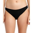 thumbnail image 1 of California Waves BLACK Metallic Ribbed Hipster Bikini Swim Bottom, US Small, 1 of 4
