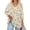 Khaki, variant on Women's Curve Floral Hollow Neck Top 3/4 Sleeve Chiffon Blouse Plus Size Casual Tunic with Flowy Silhouette Design,Black L