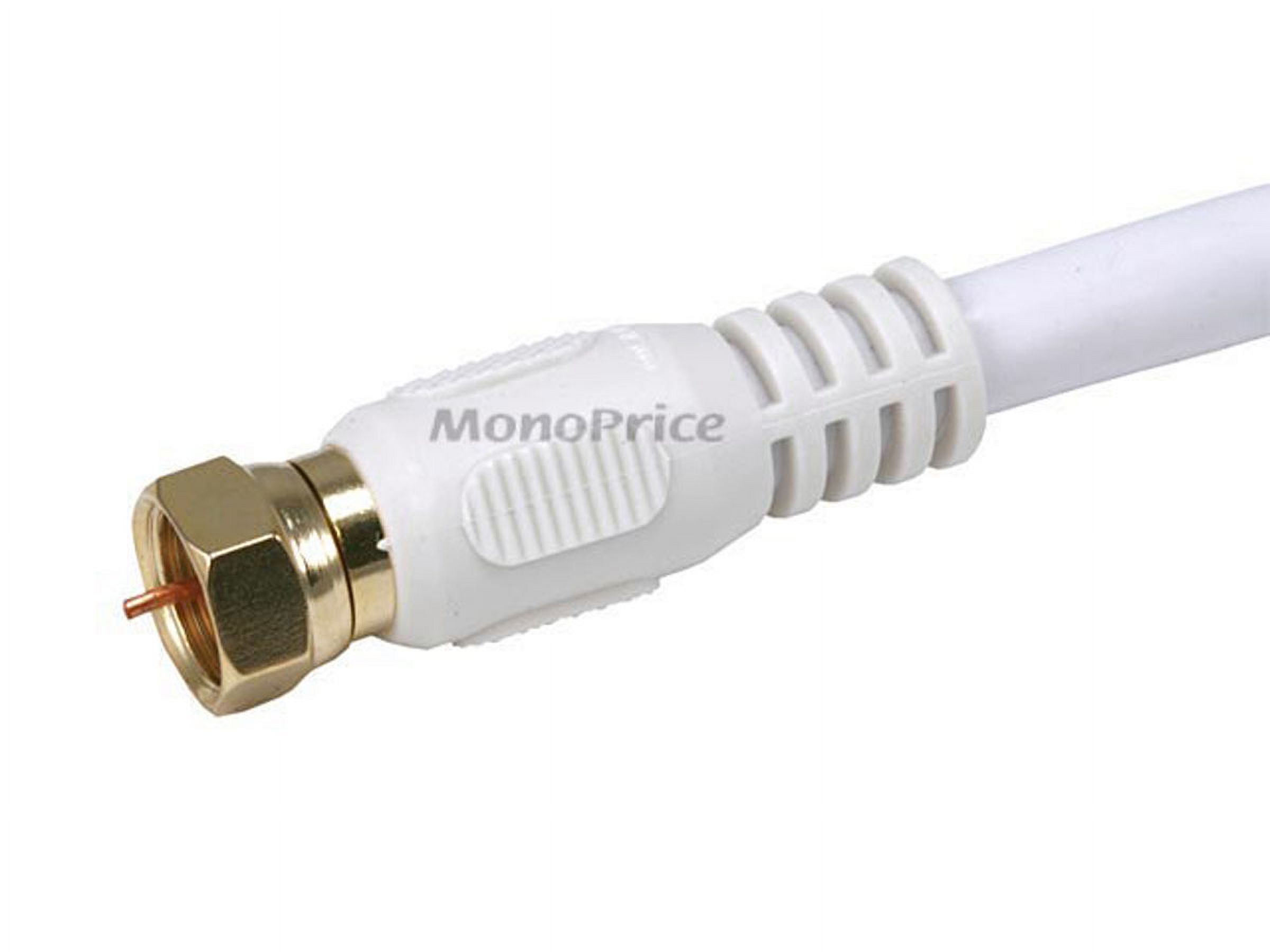 Monoprice 100' CL2 Quad Shielded RG6 F Type 18AWG Coaxial Cable White 104062 - image 2 of 3