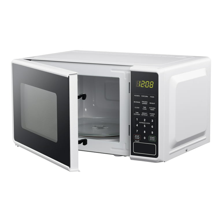 Mainstays 0.7 Cu ft Compact Countertop Microwave and Galanz 1.7 Cu ft One  Door Mini Fridge Bundle 