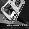 thumbnail image 3 of For Motorola Moto G 5G (2023) Armor Case Stand, [Built in Kickstand & Slide Camera Cover] Military Grade Drop Protection Shockproof Hard PC Heavy Duty Bumper Phone Case, Silver, 3 of 10