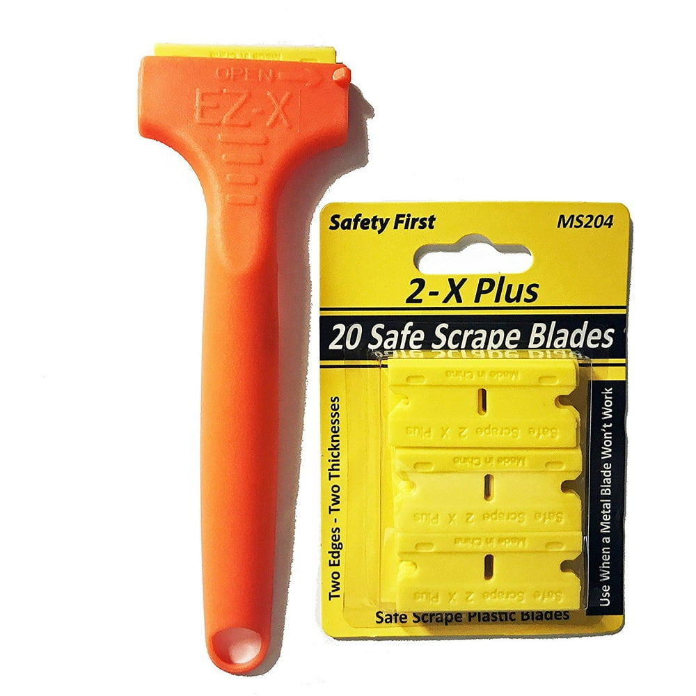 20 2X Plus Plastic Razor Blades and EZ X Razor Blade Scraper Walmart