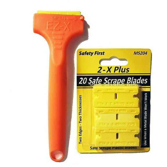 20 2X Plus Plastic Razor Blades and EZ X Razor Blade Scraper