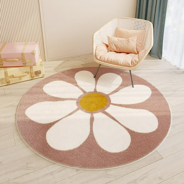 Alfombra redonda nórdica de dibujos animados para el hogar, sala de estar, dormitorio, habitación de niños, manta de Anime, Alfombra de piso, decoración de salón, Alfombra de área de pila