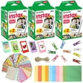 thumbnail image 1 of Fujifilm Instax Mini Instant Film (3 Pack, 60 Sheets) 5 Plastic Desk Frames + 10 Paper Frames Plus 60 Sticker Frames, 1 of 4