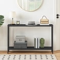 thumbnail image 4 of HOOBRO Narrow 2-Tier Industrial Console Table with Open Storage, Black, 4 of 9