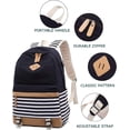 thumbnail image 3 of Mochila escolar de lona para niñas, mochila para computadora portátil universitaria, mochila escolar USB para niñas adolescentes de 17,7 pulgadas con puerto USB, 3 of 5