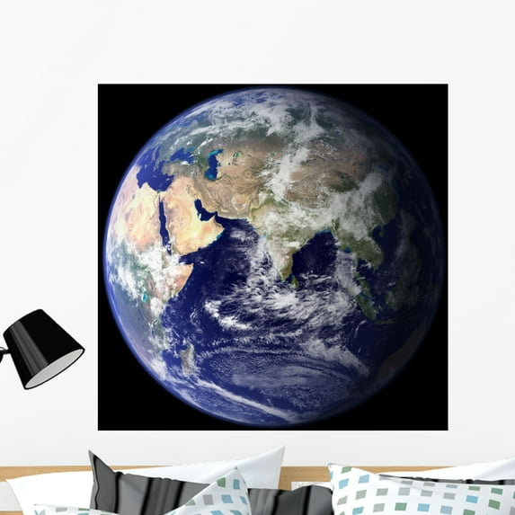 3D Globe and Earth Wall Mural Decal by Wallmonkeys Vinyl Peel and Stick Graphic (36 in W x 36 in H)