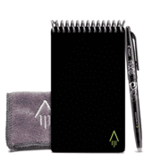 Rocketbook Mini Spiral Writing Pad, Dot Grid 3.5'x5.51', 24 Sheets/48 Pages, Black