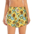 thumbnail image 2 of Picia Farmhouse Sunflower Pattern Women's 2 in 1 Athletic Running Shorts High Waisted Workout Casual Gym Sweat Shorts with Comfy Liner Zipper Pockets-Small, 2 of 9