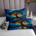 thumbnail image 3 of Erosebridal Glitter Life Tree Coverlet Set Queen, Rustic Lake Bedding Set, Mystic Galaxy Bed Set, Microfiber Room Decor, 3 Pieces, 3 of 5