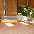 thumbnail image 1 of vidaXL 9 Piece Garden Lounge Set with Grey Cushions Solid Pinewood, 1 of 5