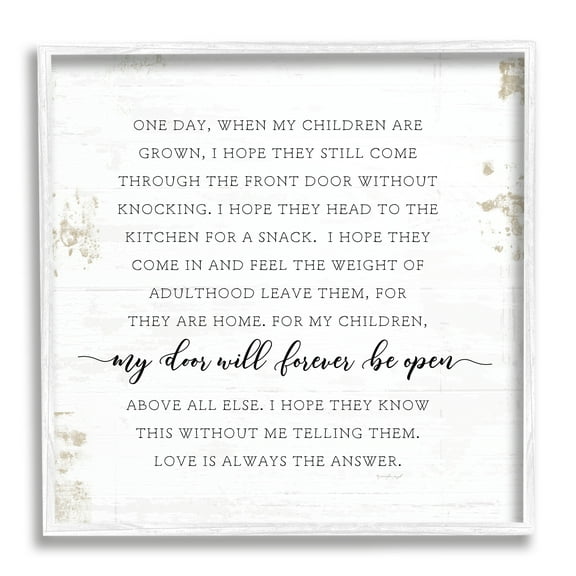 Stupell Industries When My Children Are Grown Text Homely Word Design, 24 x 24,Design by Jennifer Pugh