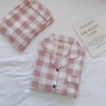thumbnail image 4 of Conjuntos de pijamas de algodón con pantalones para mujer, ropa de dormir de manga larga con cuello vuelto y bolsillo, Top con botones y pantalones de dibujos animados, 2023, 4 of 4