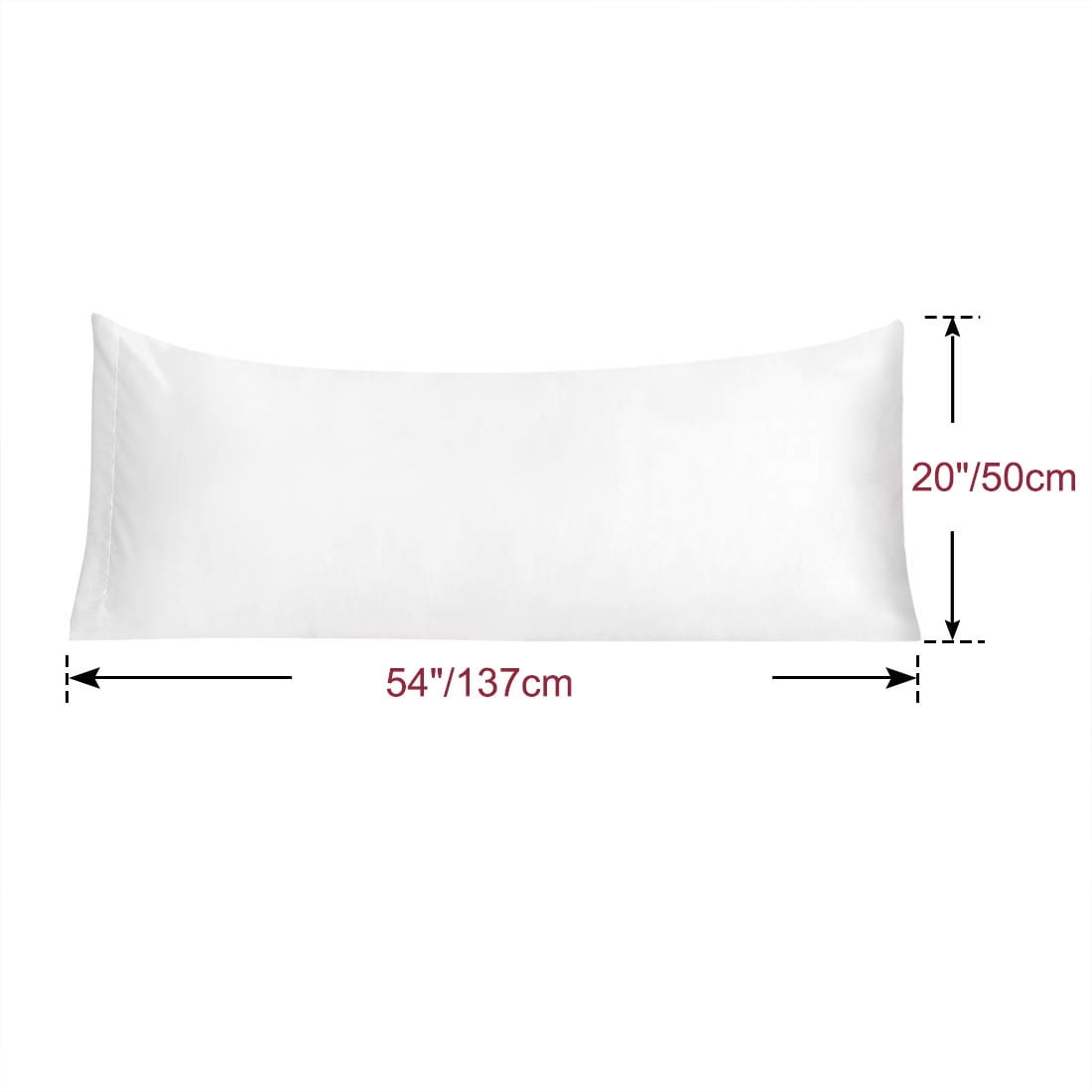 Unique Bargains 2 Pack Polyester Satin Body Pillow Cover 20" x 54" White