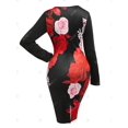 thumbnail image 2 of Vestido Talla Extra Estampado Floral Ajustado Rosegal  Vestidos ajustados de talla grande, 2 of 5