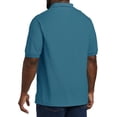 thumbnail image 2 of Big and Tall Essentials by DXL Men's Pique Mesh Short-Sleeve Polo Shirt, Teal, 6XLT, 2 of 6