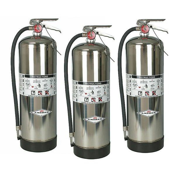 Amerex 240, 2.5 Gallon Water Class A Fire Extinguisher 3 Pack