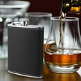 thumbnail image 3 of iMucci Flask for Liquor and Funnel - 8 oz Leak Proof Stainless Steel Pocket Hip Flask with Black Leather Cover Gift for Men, 3 of 6