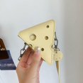thumbnail image 2 of Creative Cheese Shape Cross Body Bags, Cute Triangle Cheese Shape Lipstick Shoulder Bag PU Handbag Small Wallet Purse Bag for Women, 2 of 5