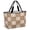 Beige, Tan, Cream, variant on Brown Beige Checkered Beach Bag for Women, Large Breathable Mesh Beach Tote Bag, Modern Farmhouse Plaid Burlap Sandproof Lightweight Travel Bags for Vacation Picnic Swimming Pool 15.7"x15.7"x9.1"